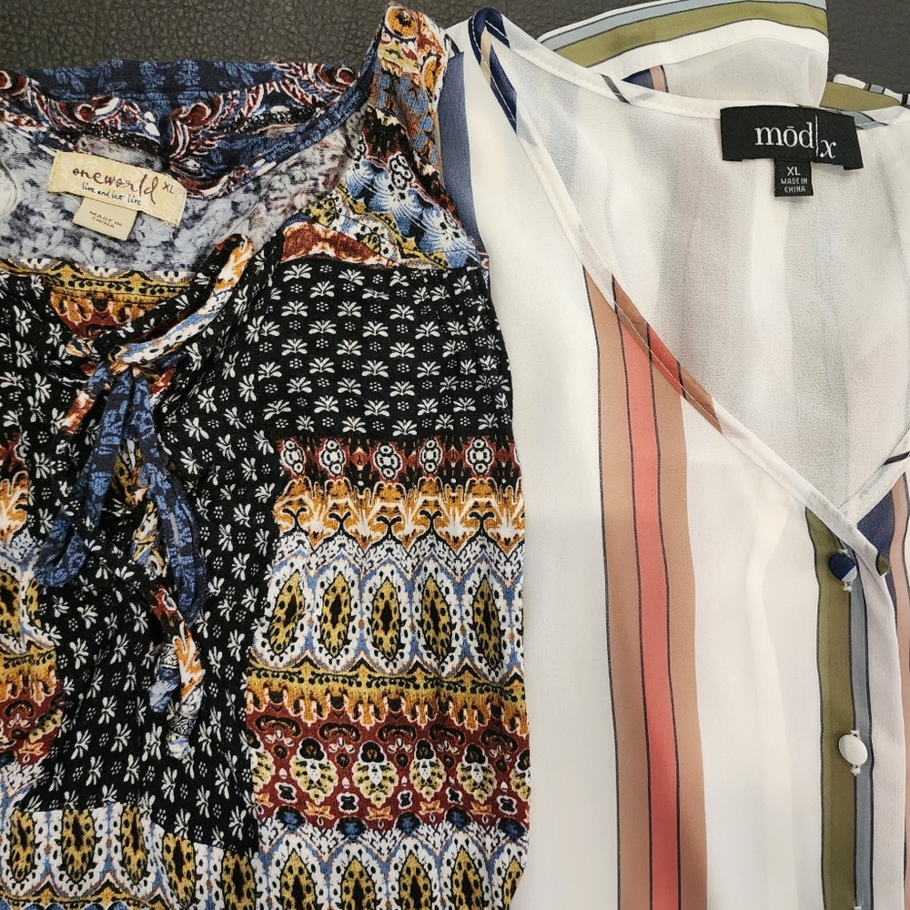 A Set Of 2 Size XL blouses. Mod X And One World